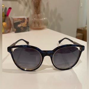 Gold and blue patterned Balmain sunglasses